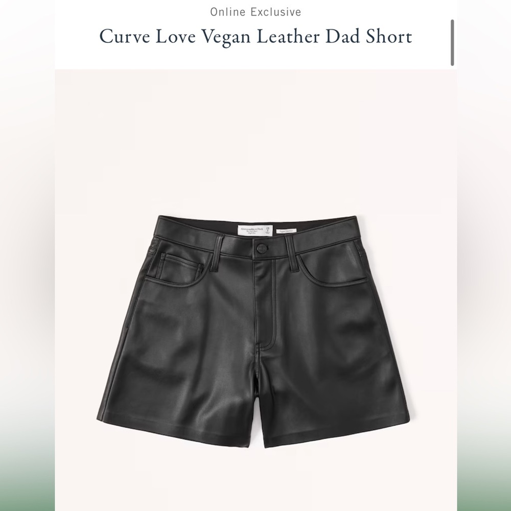 Abercrombie Curve Love Vegan Leather Dad Shorts